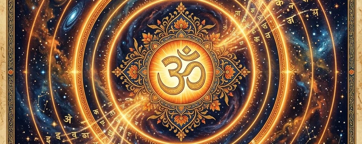 Om symbol emitting concentric sound-vibration rings
