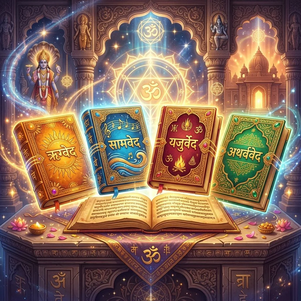 The four Vedas — sutras descend from each