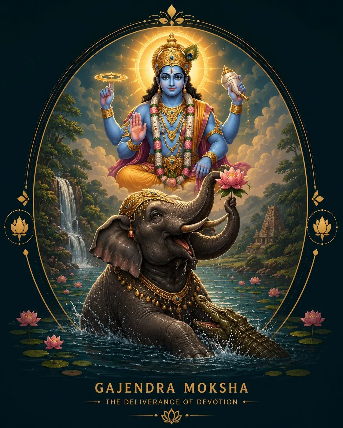 Gajendra and the crocodile