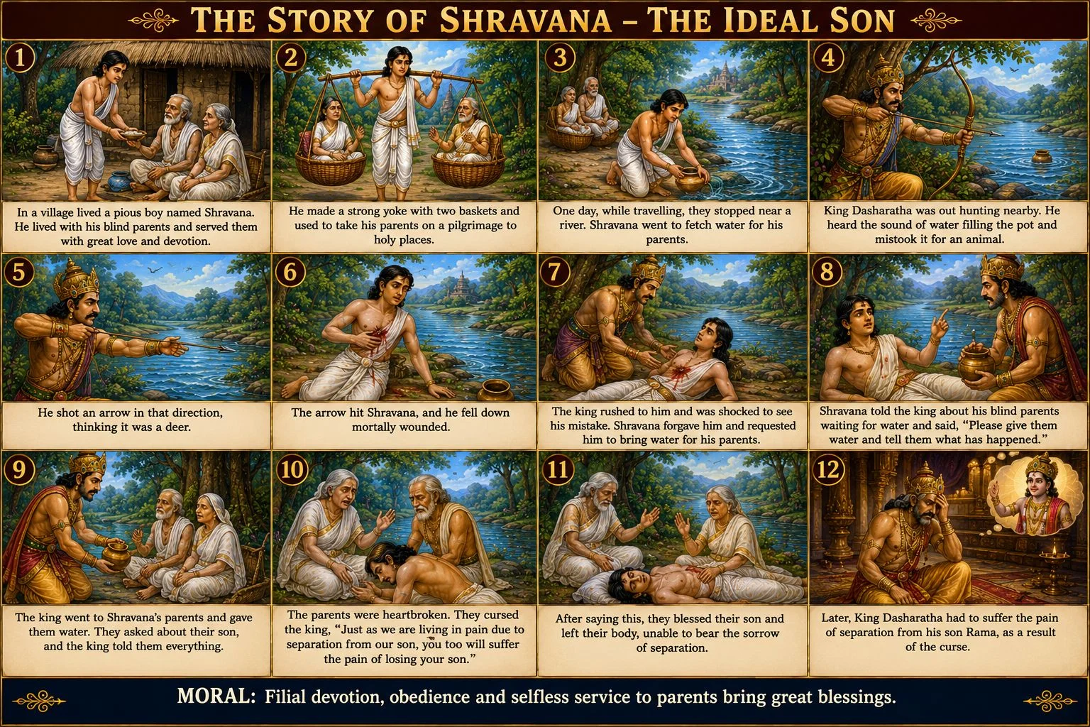 Shravana Kumara carries his parents